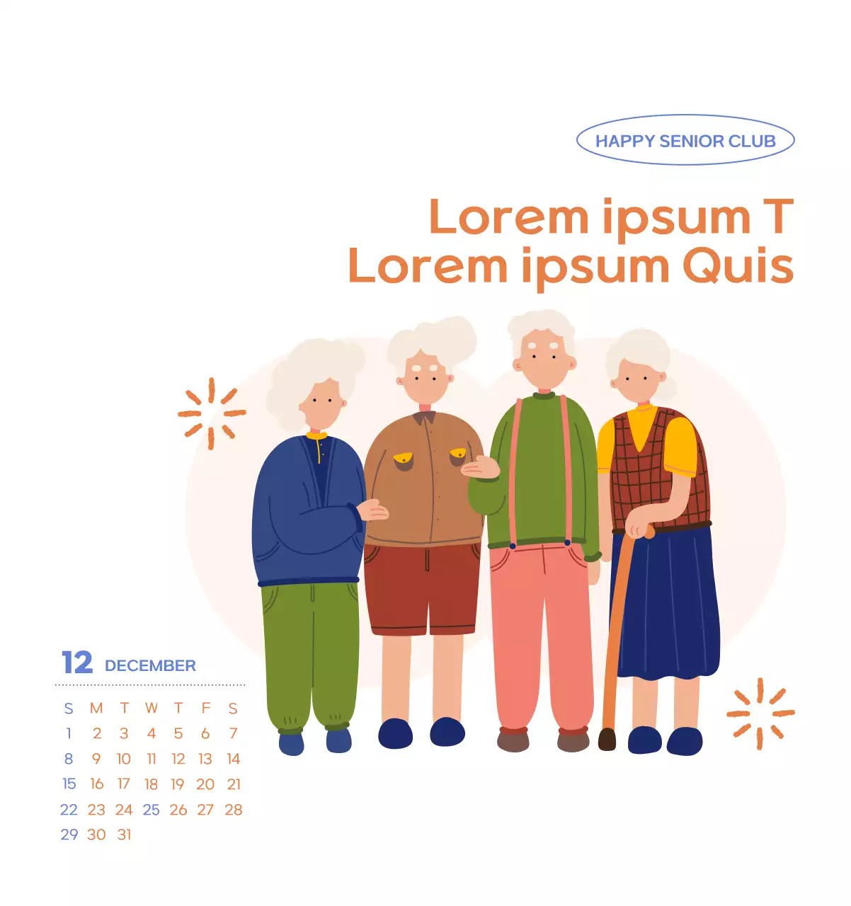 Work calendar with beautiful illustrations