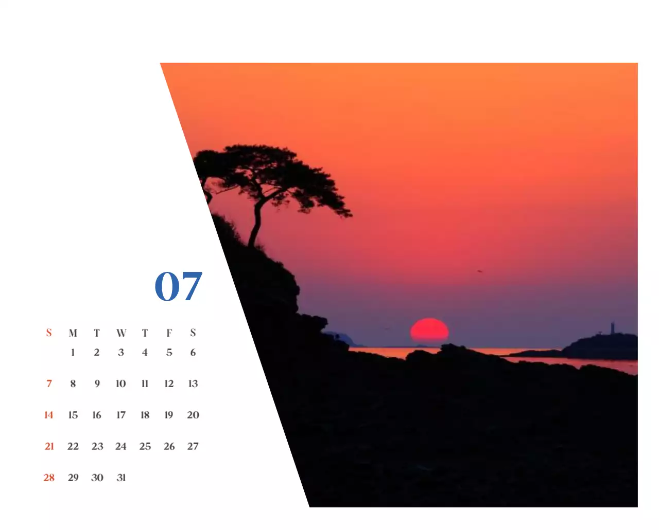 Calendario ospedaliero con foto di paesaggi stagionali