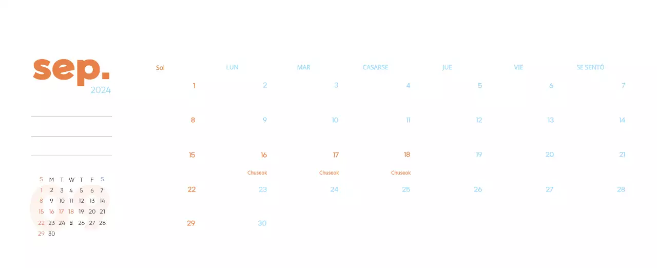 Calendario laboral con bellas ilustraciones