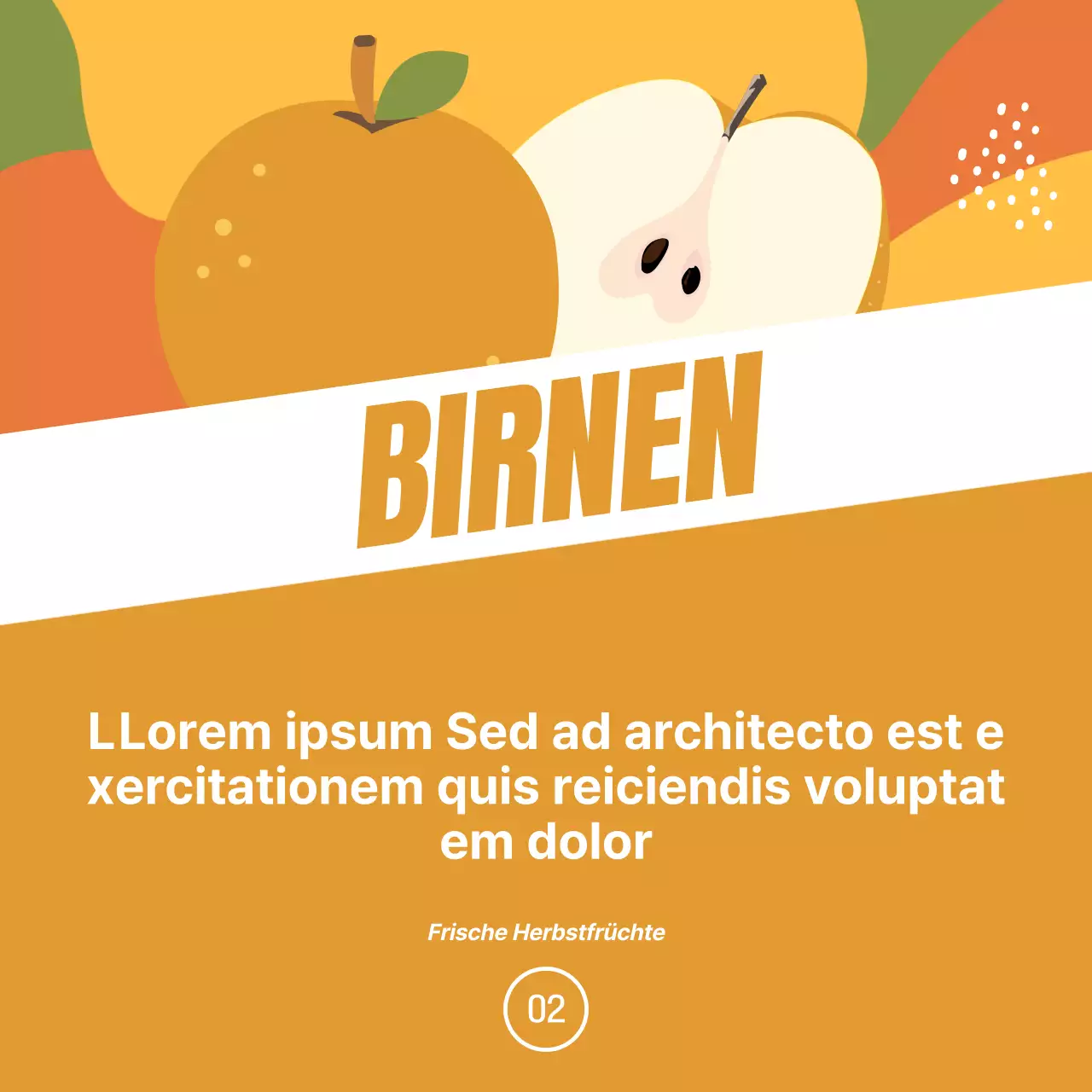 Fördern Sie saisonale Früchte mit einem Hauch von Orange und Grün