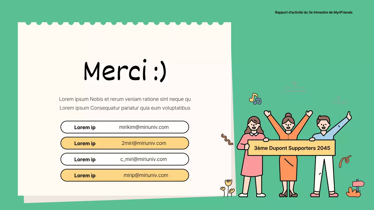  Rapports d'activité des supporters vert et jaune kitsch