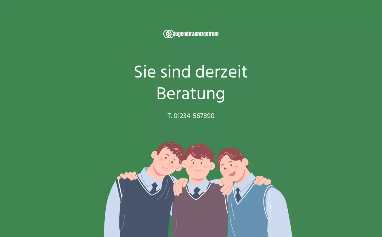 Kalender mit Jugendillustrationen auf gelbem und grünem Hintergrund