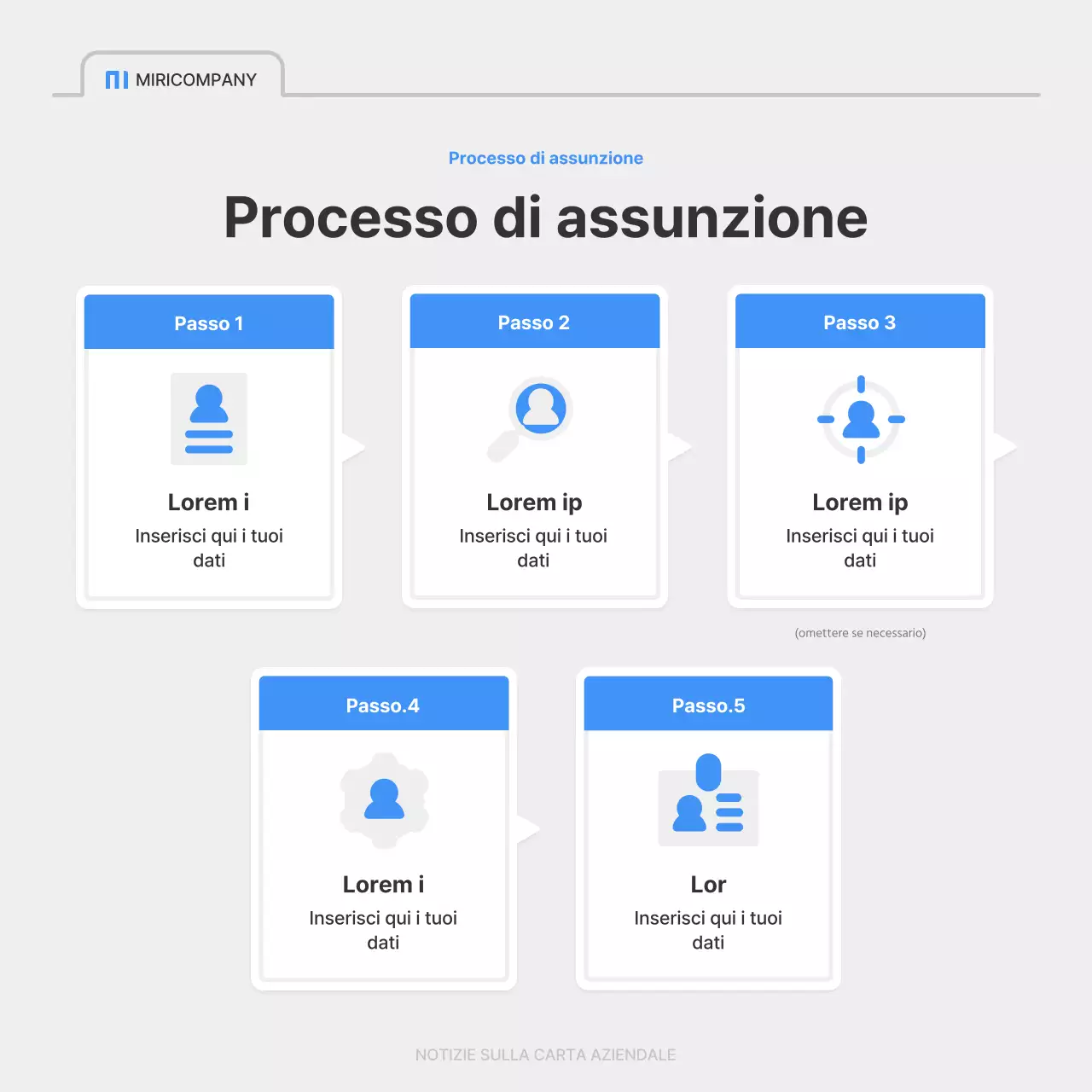 Un semplice annuncio di lavoro aziendale in blu e grigio