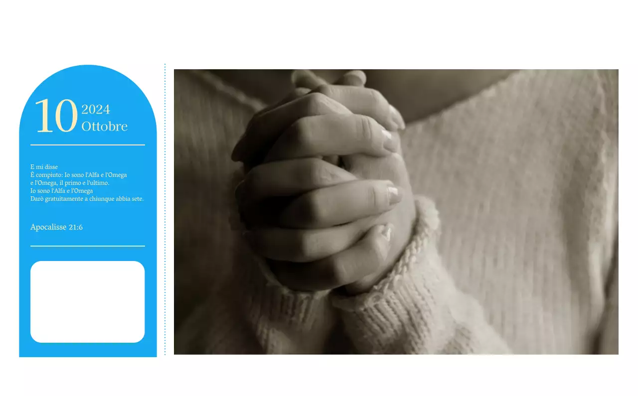 Calendario ecclesiastico blu di concezione moderna