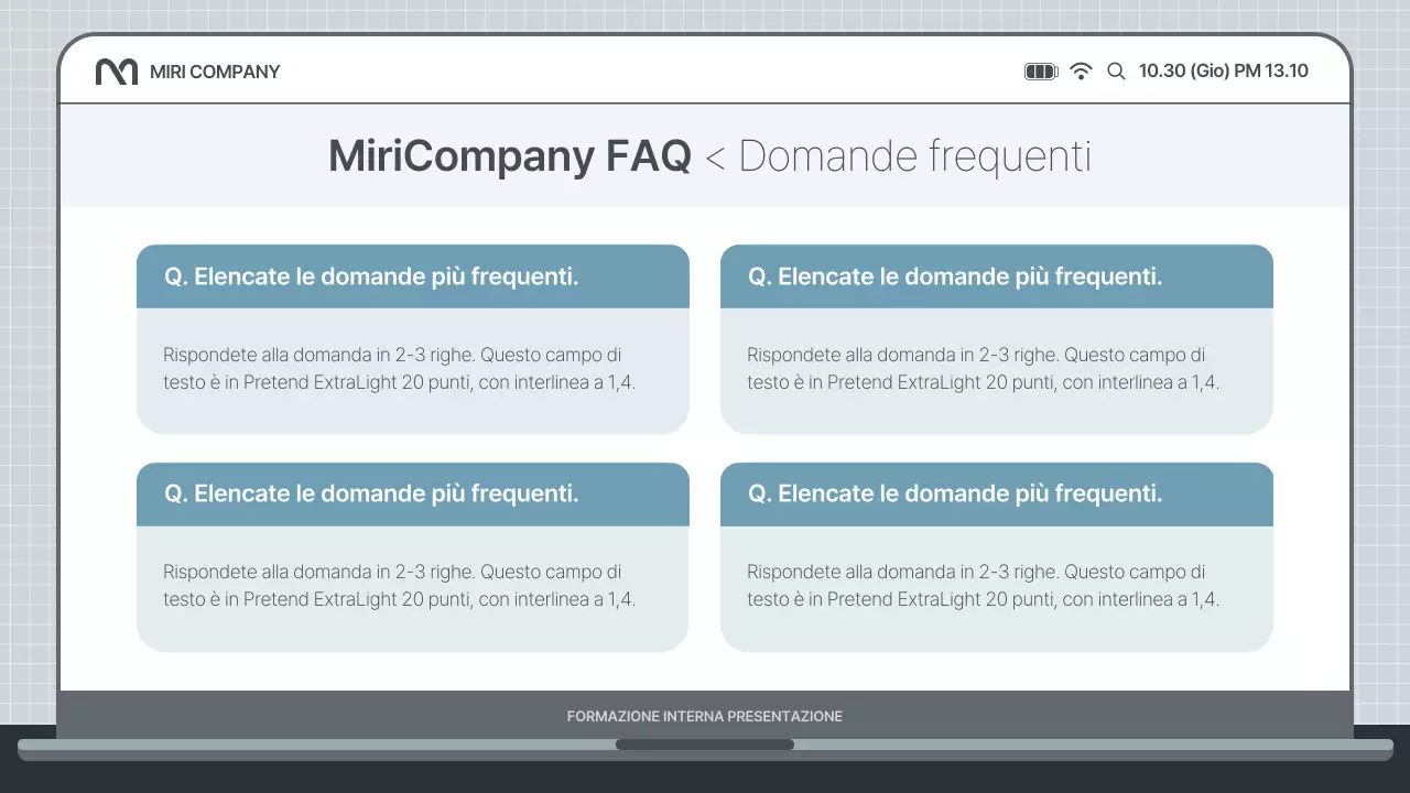 Semplice presentazione di formazione interna in azzurro e grigio