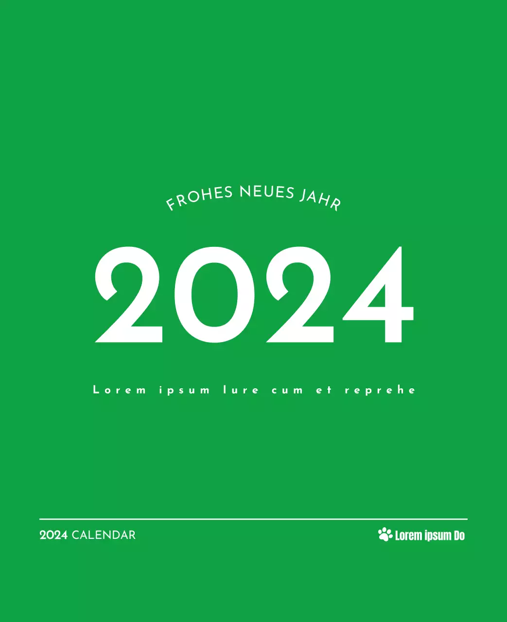 Ein Kalender mit einem Bild eines Welpen und einer niedlichen Botschaft in grünen Akzenten