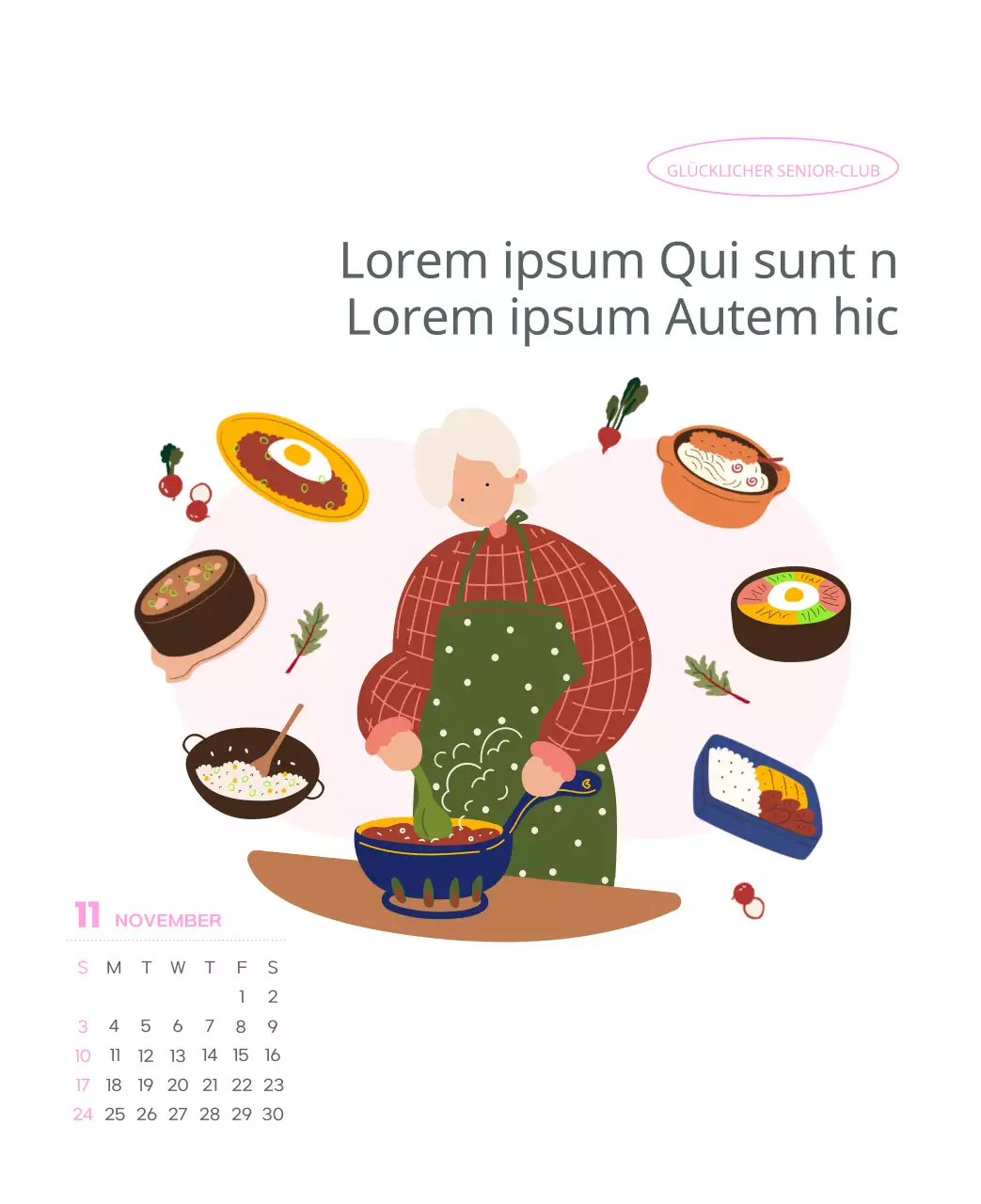 Arbeitskalender mit schönen Illustrationen