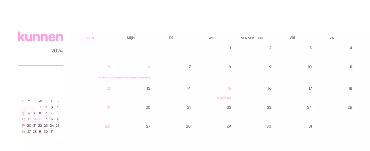 Werkkalender met prachtige illustraties