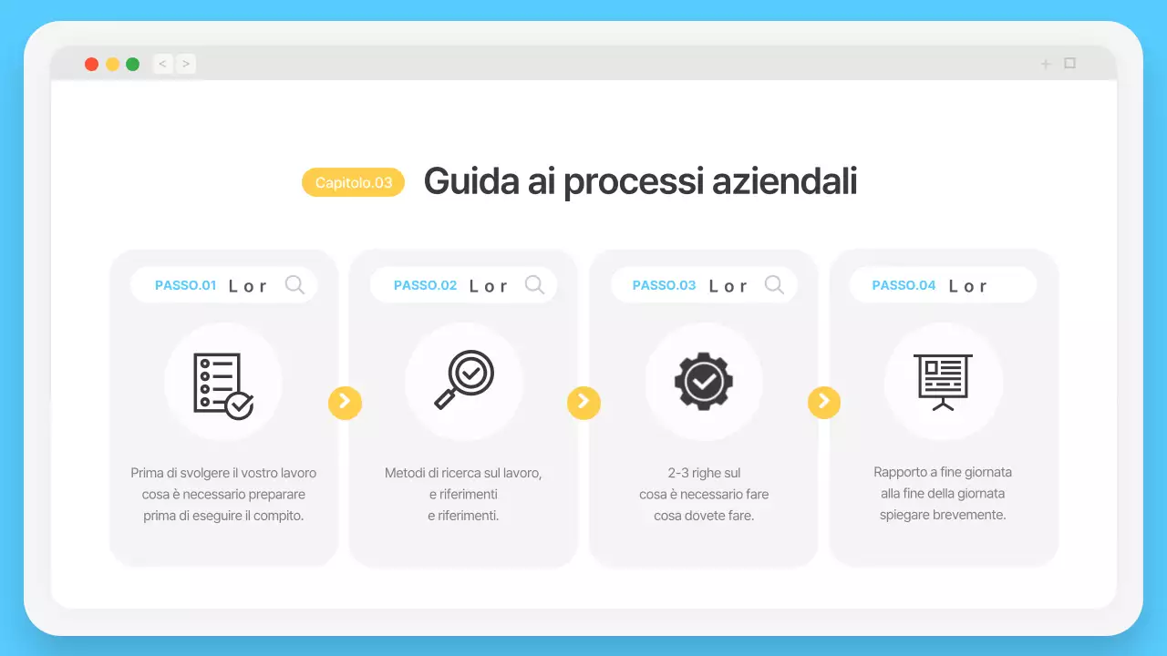 Semplice cornice del browser in azzurro Profilo aziendale