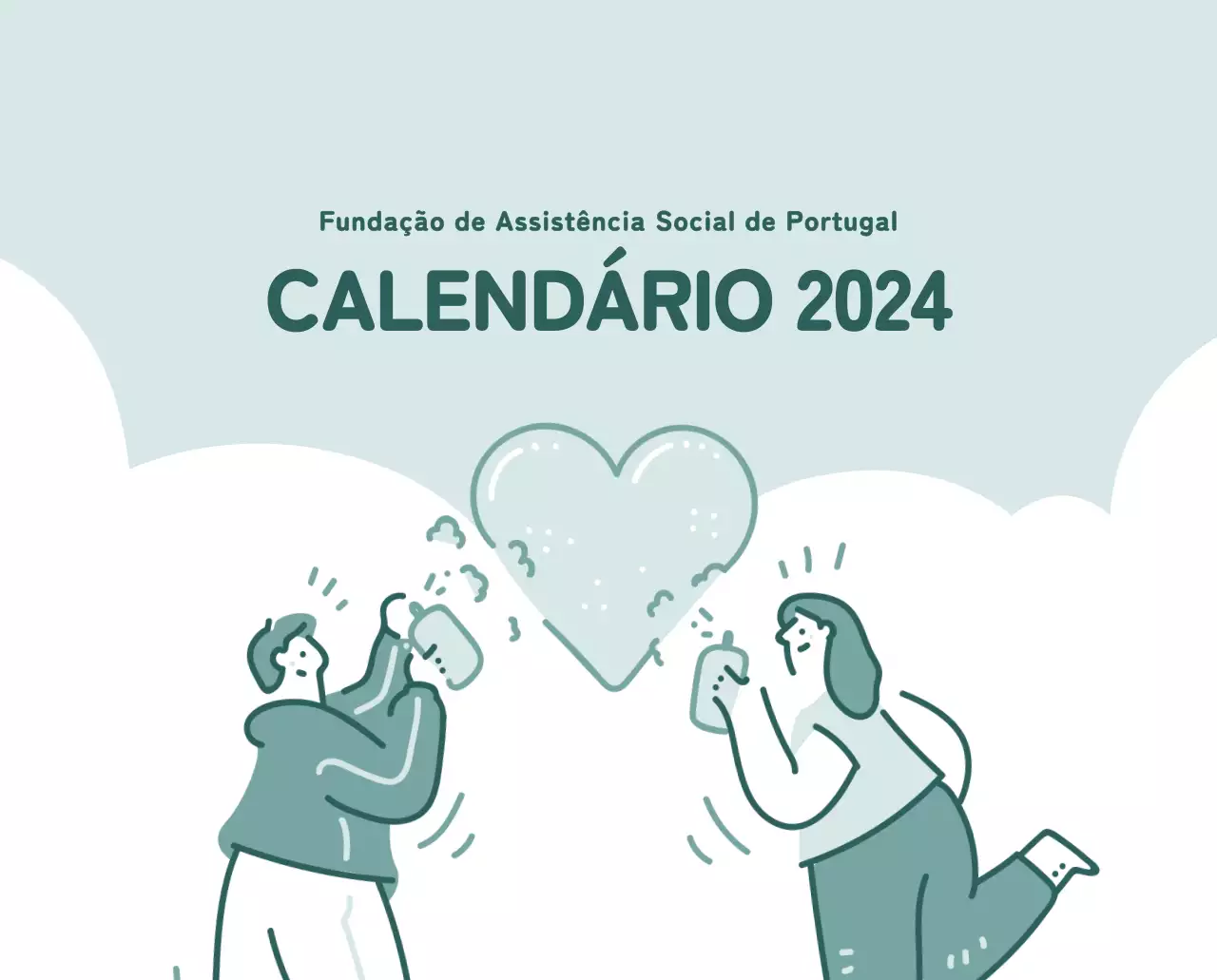 Um calendário com ilustrações coloridas e emotivas