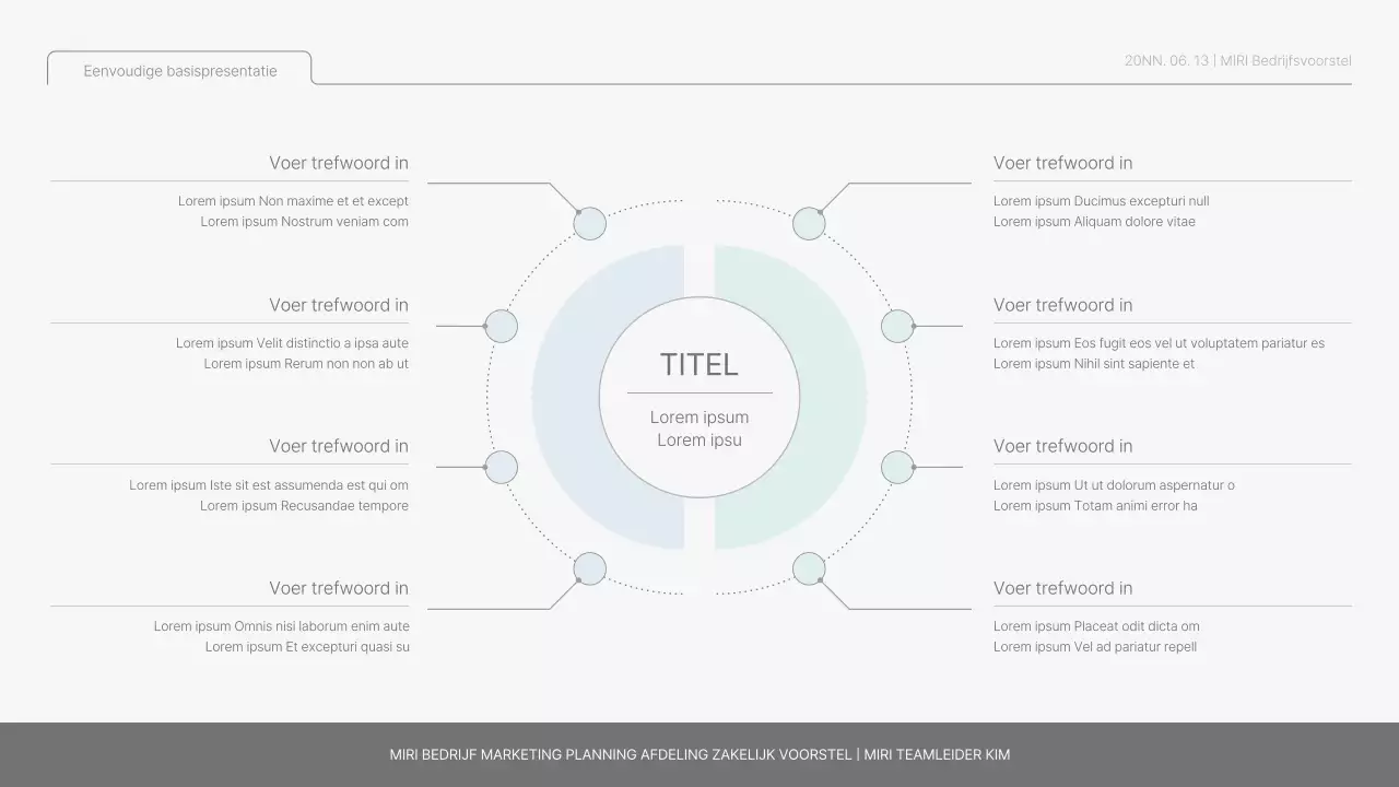 Eenvoudig basisrapport in lichtblauw en lichtgroen