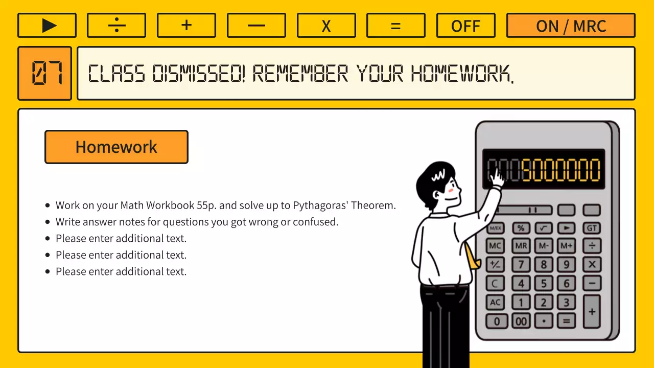 Yellow Retro Math Guide Presentation
