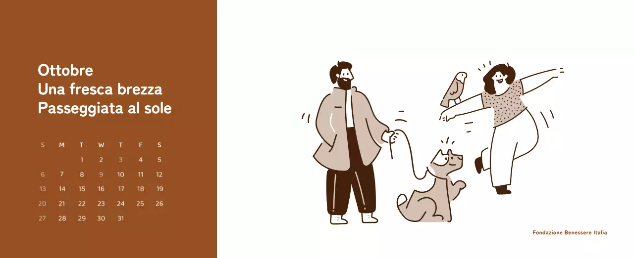 Un calendario con illustrazioni colorate ed emozionali