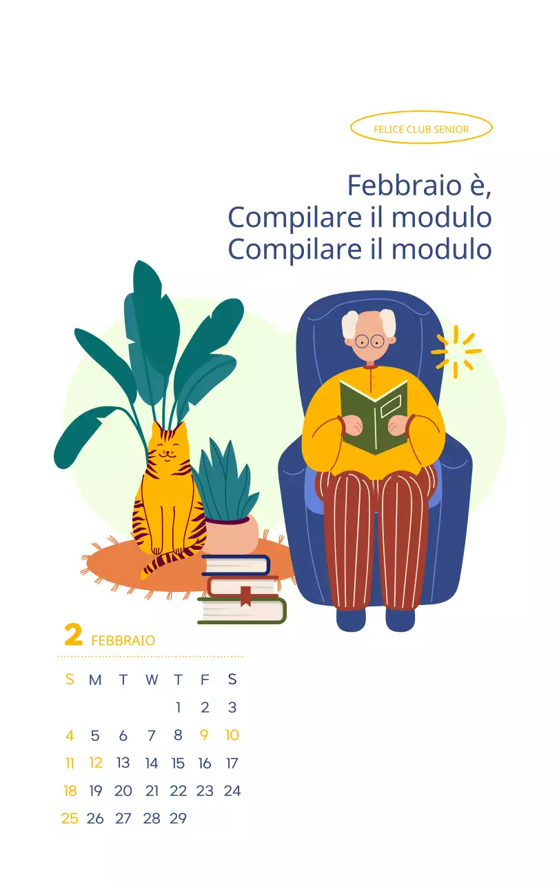 Calendario di lavoro con splendide illustrazioni