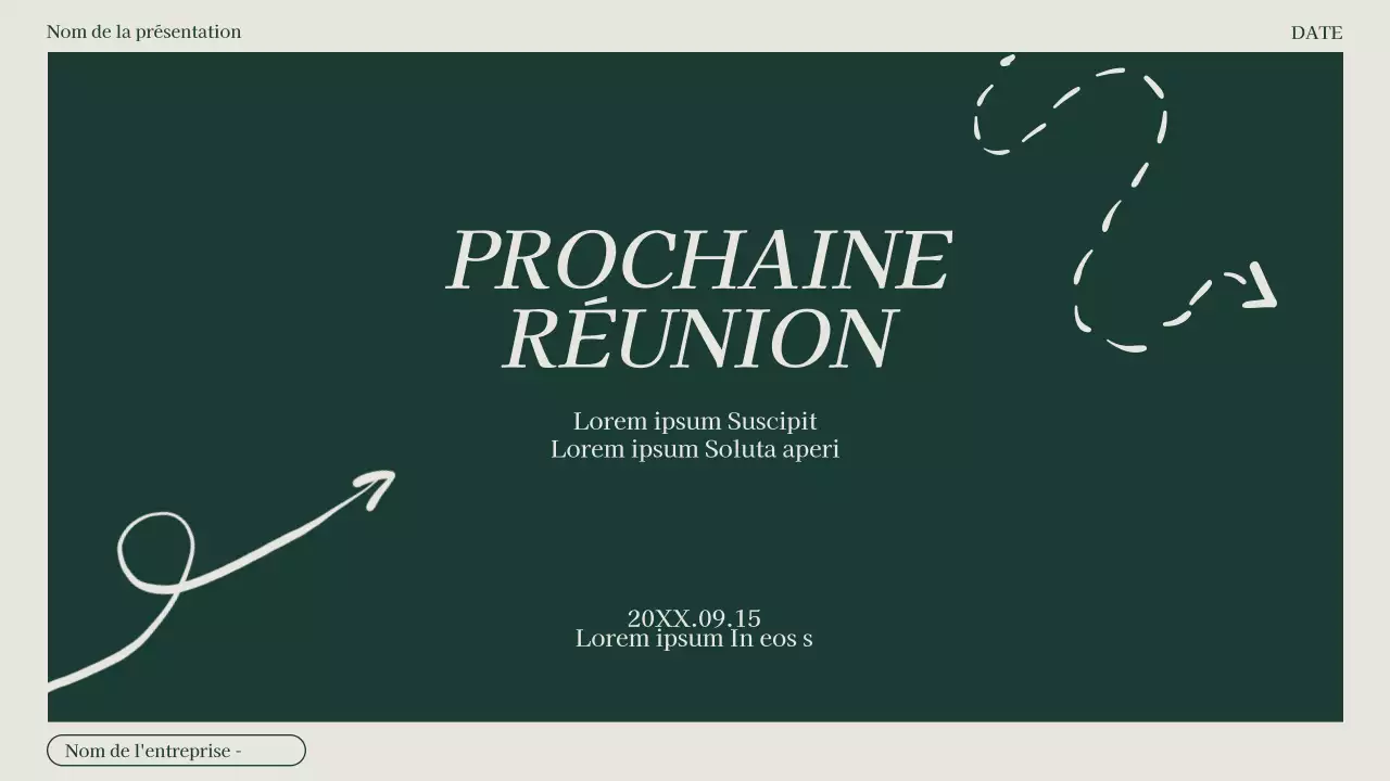 Compte rendu de réunion de marketing minimaliste en vert et beige