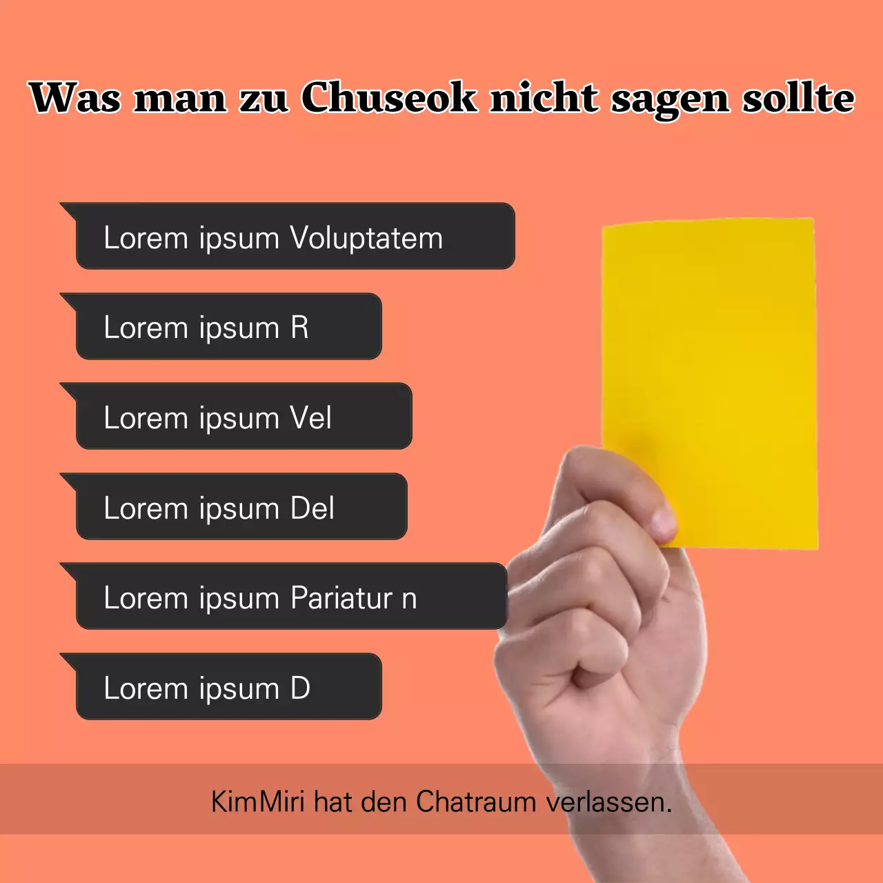 Eine einfache KakaoTalk-Parodie in Orange und Schwarz für den Herbst.