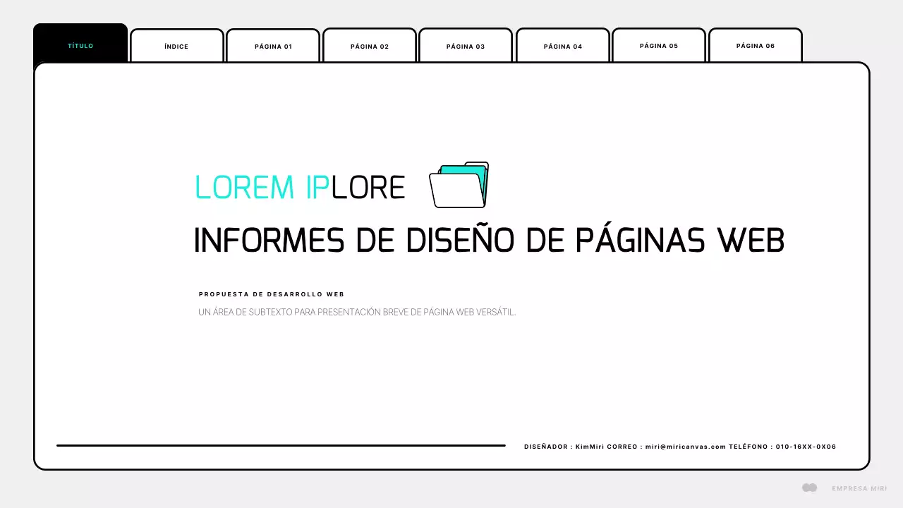 Un sencillo diseño de página web en blanco y menta