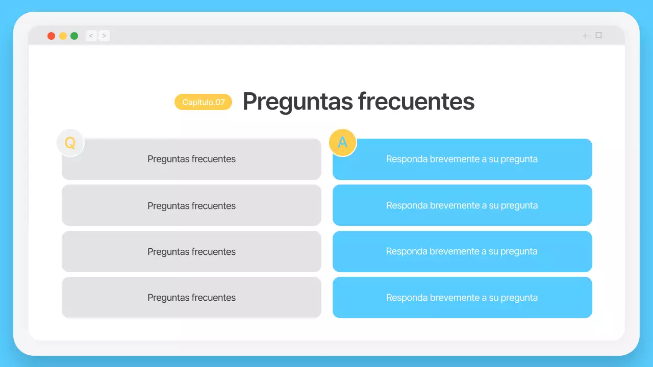 Marco de navegador sencillo en azul claro Perfil de la empresa