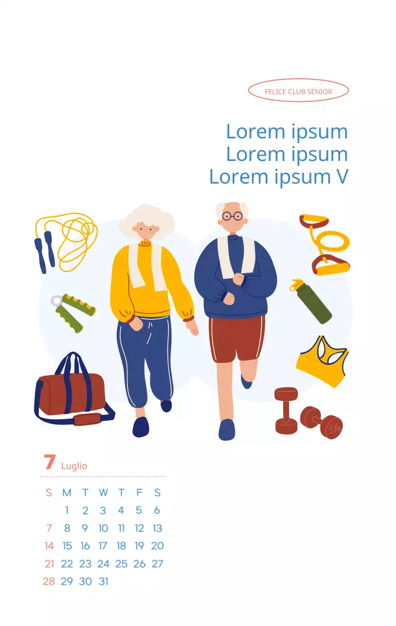 Calendario di lavoro con splendide illustrazioni