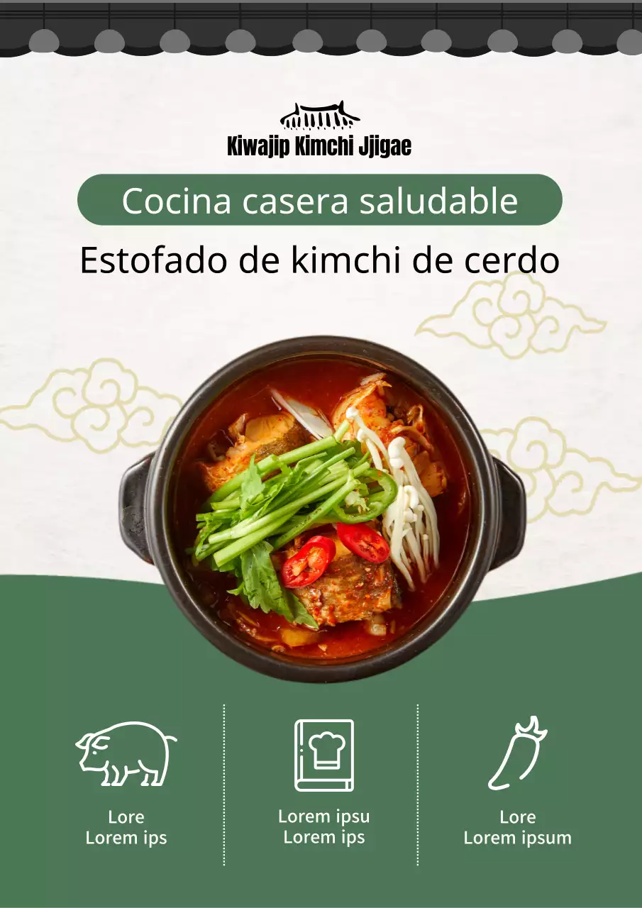 Guiso básico de kimchi blanco y verde Anuncio coreano