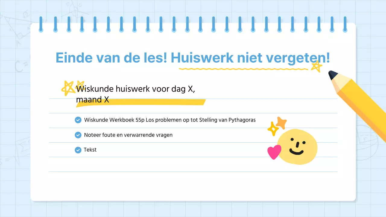 Kitscherig wiskundeschoolmateriaal in lichtblauw en geel