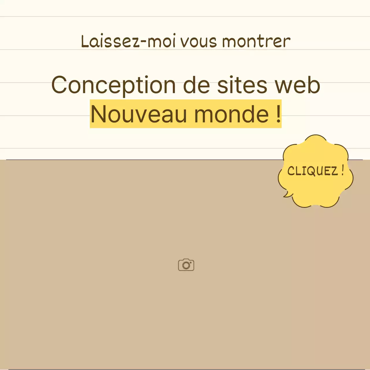 Une présentation de produit simple en jaune et beige