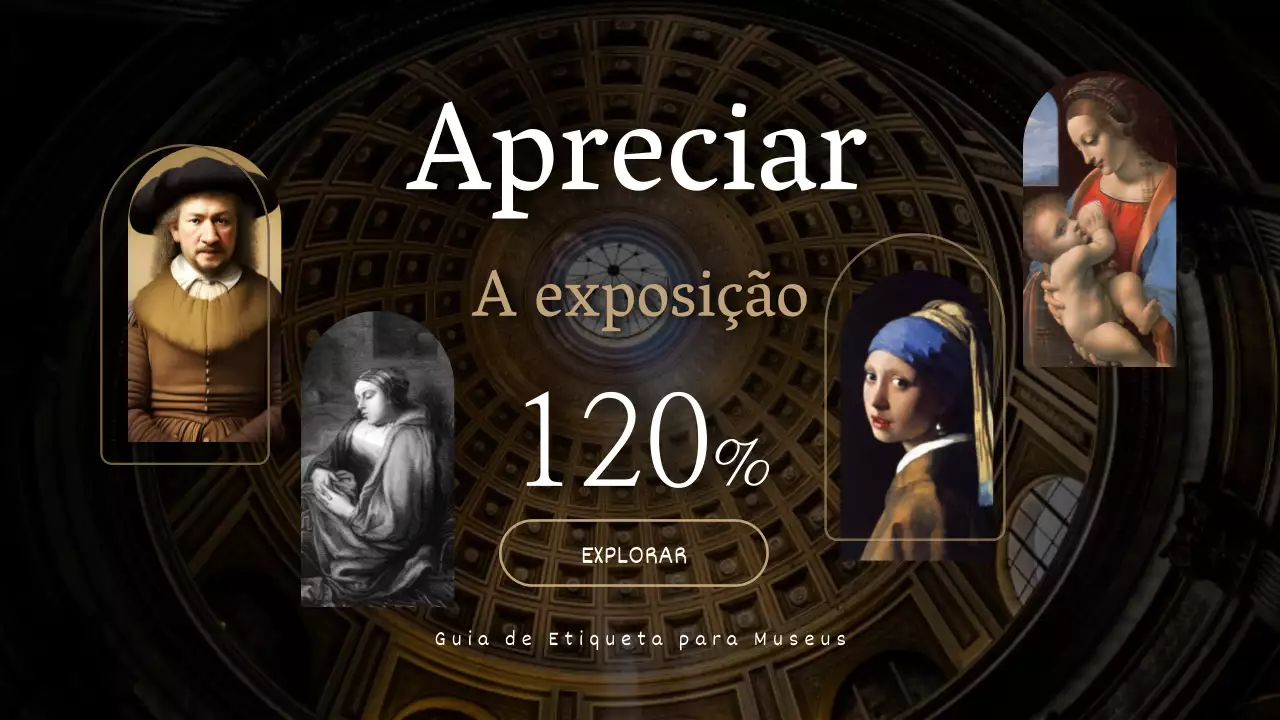 Um guia clássico preto e bege para a etiqueta dos museus de arte