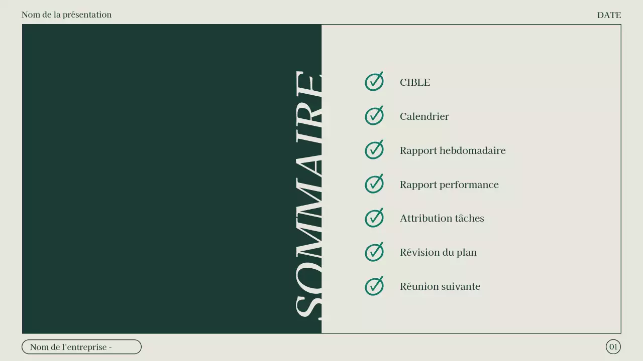 Compte rendu de réunion de marketing minimaliste en vert et beige