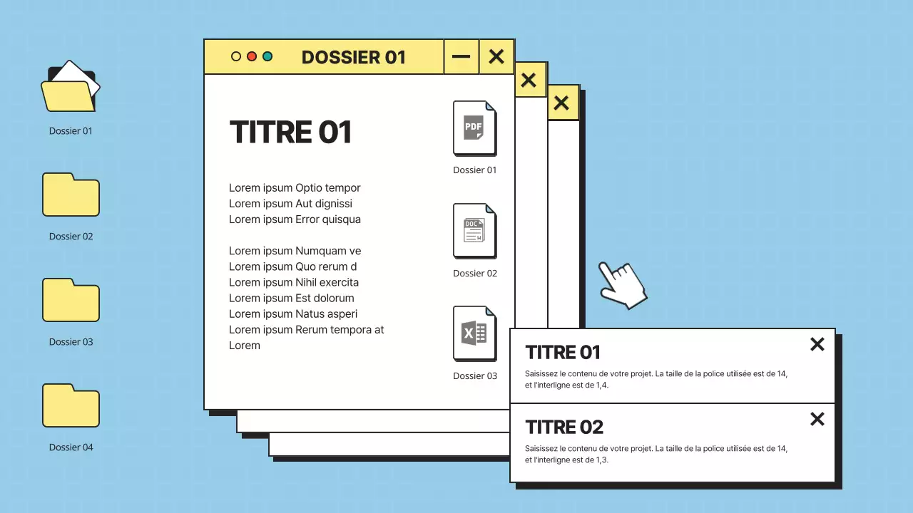 Interface utilisateur minimaliste en bleu et jaune Profil de l'entreprise