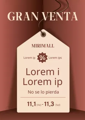 Un sencillo anuncio de oferta en marrón y beige