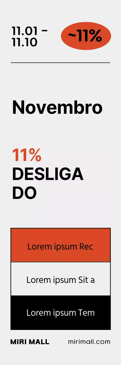 Números simples com detalhes em laranja para a promoção de novembro