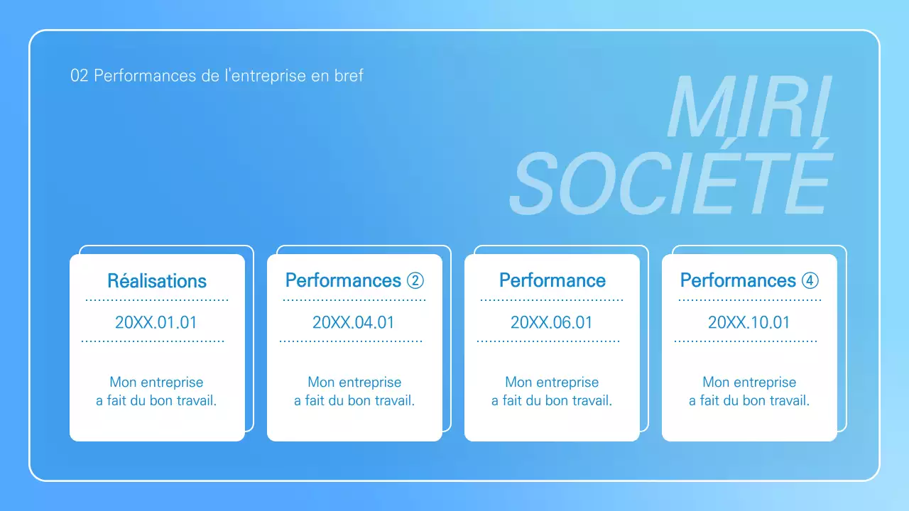Présentation d'entreprise minimaliste en bleu clair et blanc