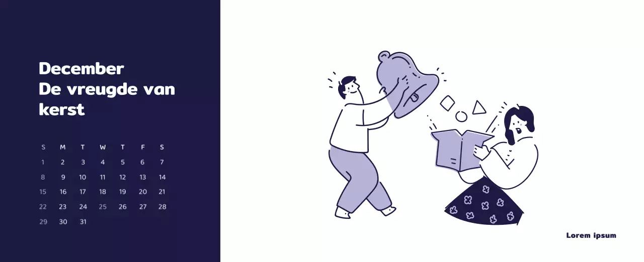 Een kalender met kleurrijke, emotionele illustraties