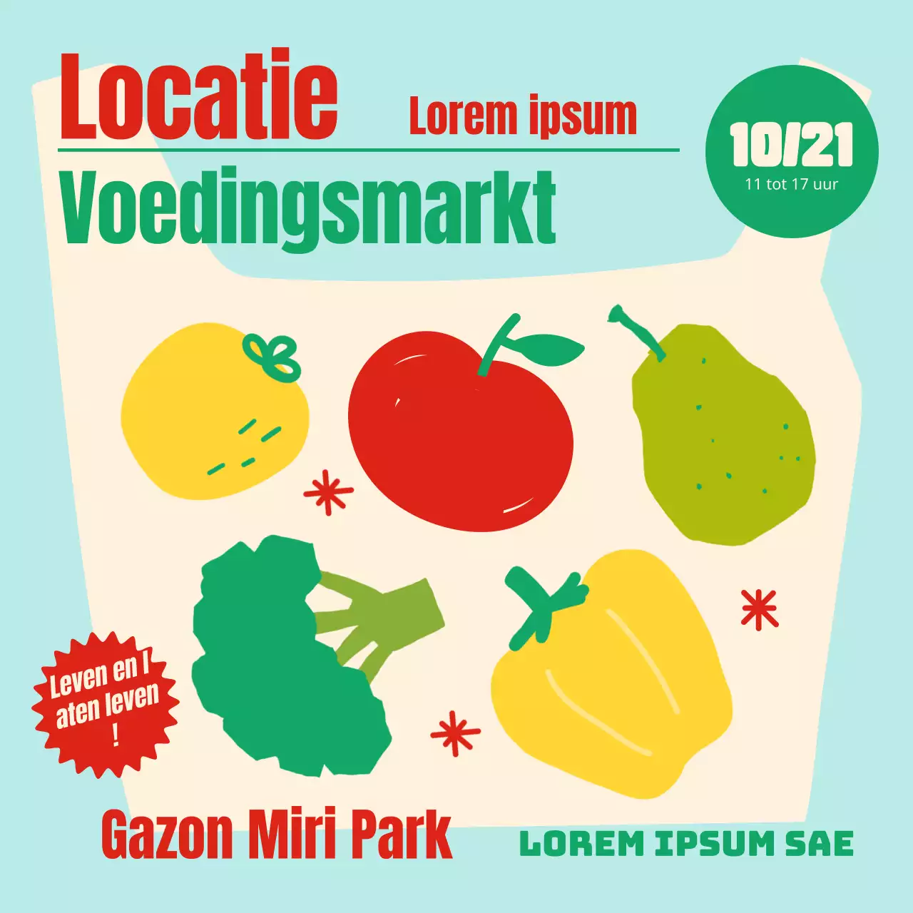 Promoot je lokale markt met kleurrijke, frisse illustraties