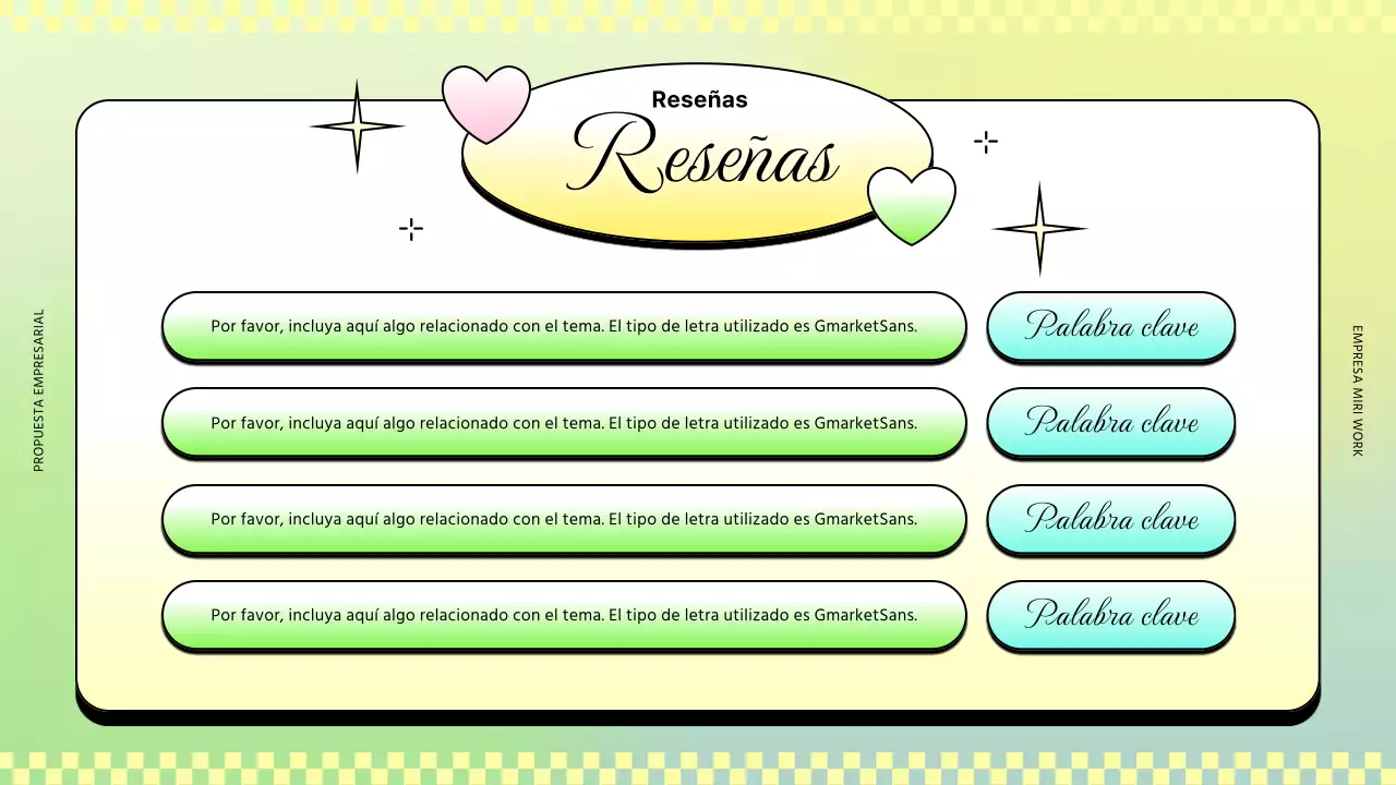 Informes empresariales de moda en rosa y amarillo