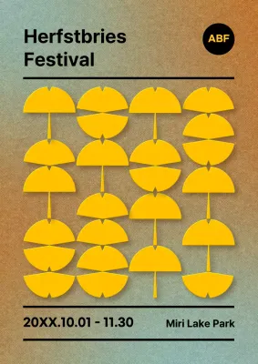 Promoot een minimalistisch herfstevenement in geel en bruin