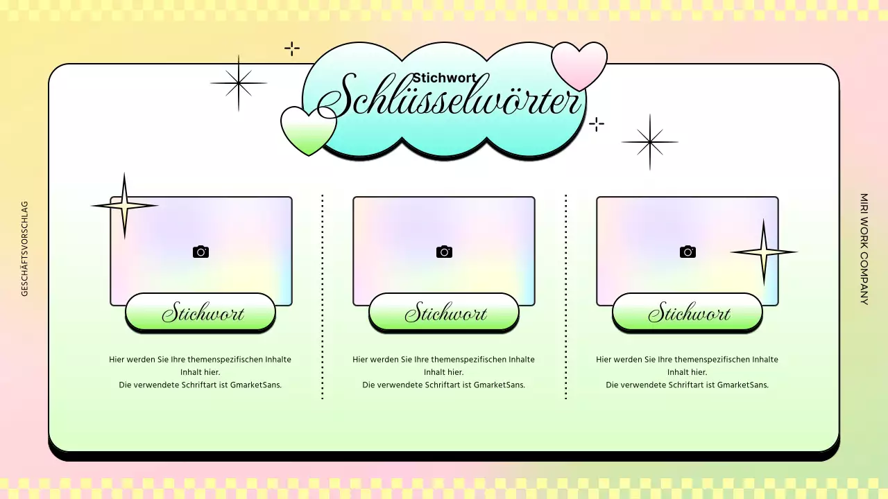 Trendige Geschäftsberichte in Rosa und Gelb