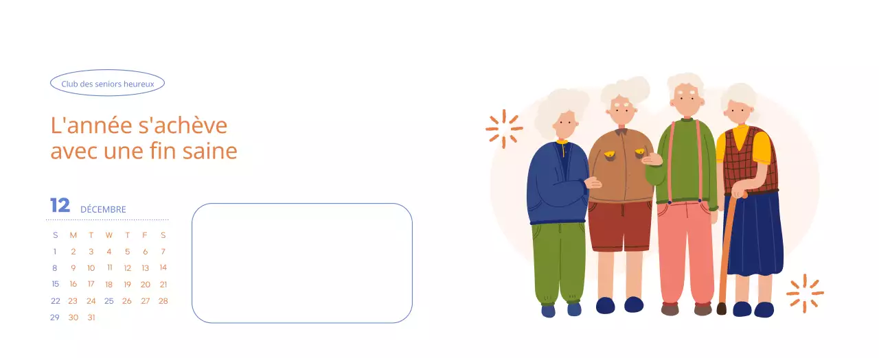 Calendrier de travail avec de belles illustrations