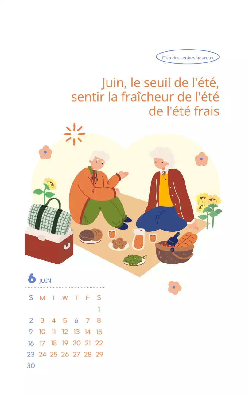 Calendrier de travail avec de belles illustrations
