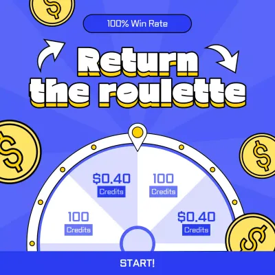 Blue Trendy Roulette Promotion Social Media Post