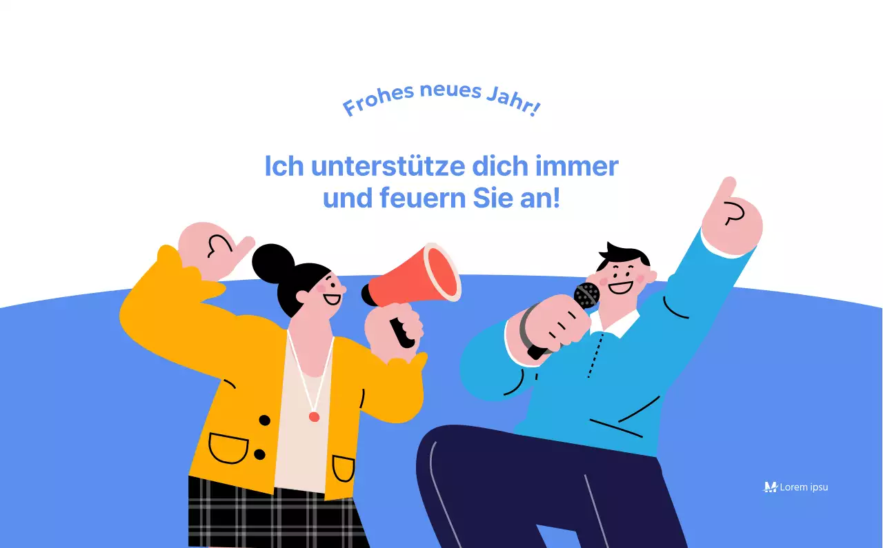 Motivationskalender mit energiegeladenen Illustrationen und positiven Zitaten auf hellblauem Hintergrund