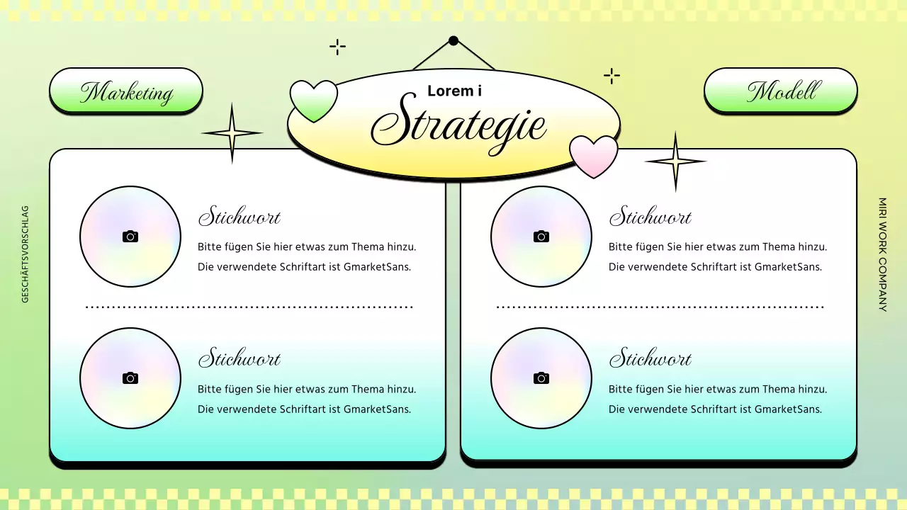 Trendige Geschäftsberichte in Rosa und Gelb