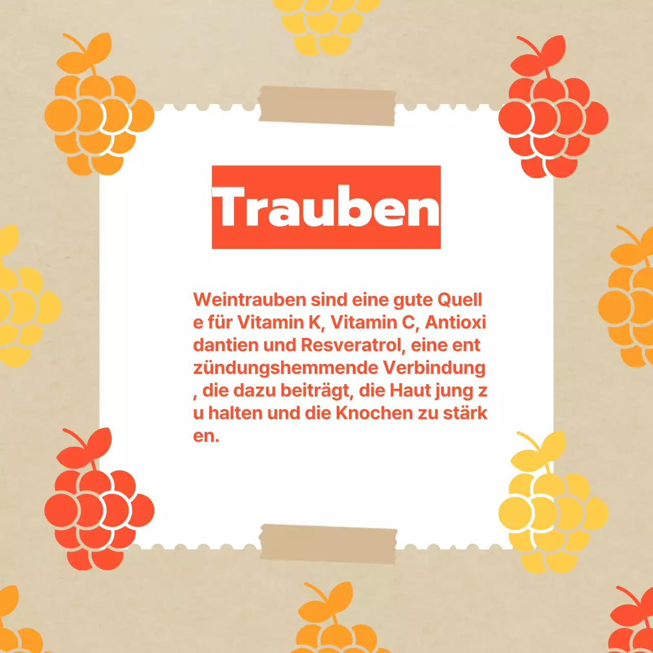 Förderung der klassischen Herbstfrüchte in Gelb und Orange