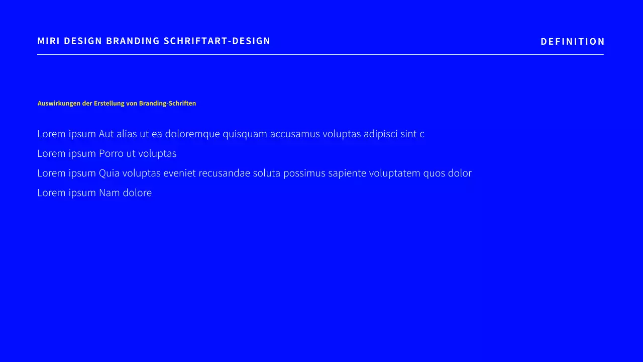 Ein einfacher Branding-Schriftentwurfsvorschlag in Blau.