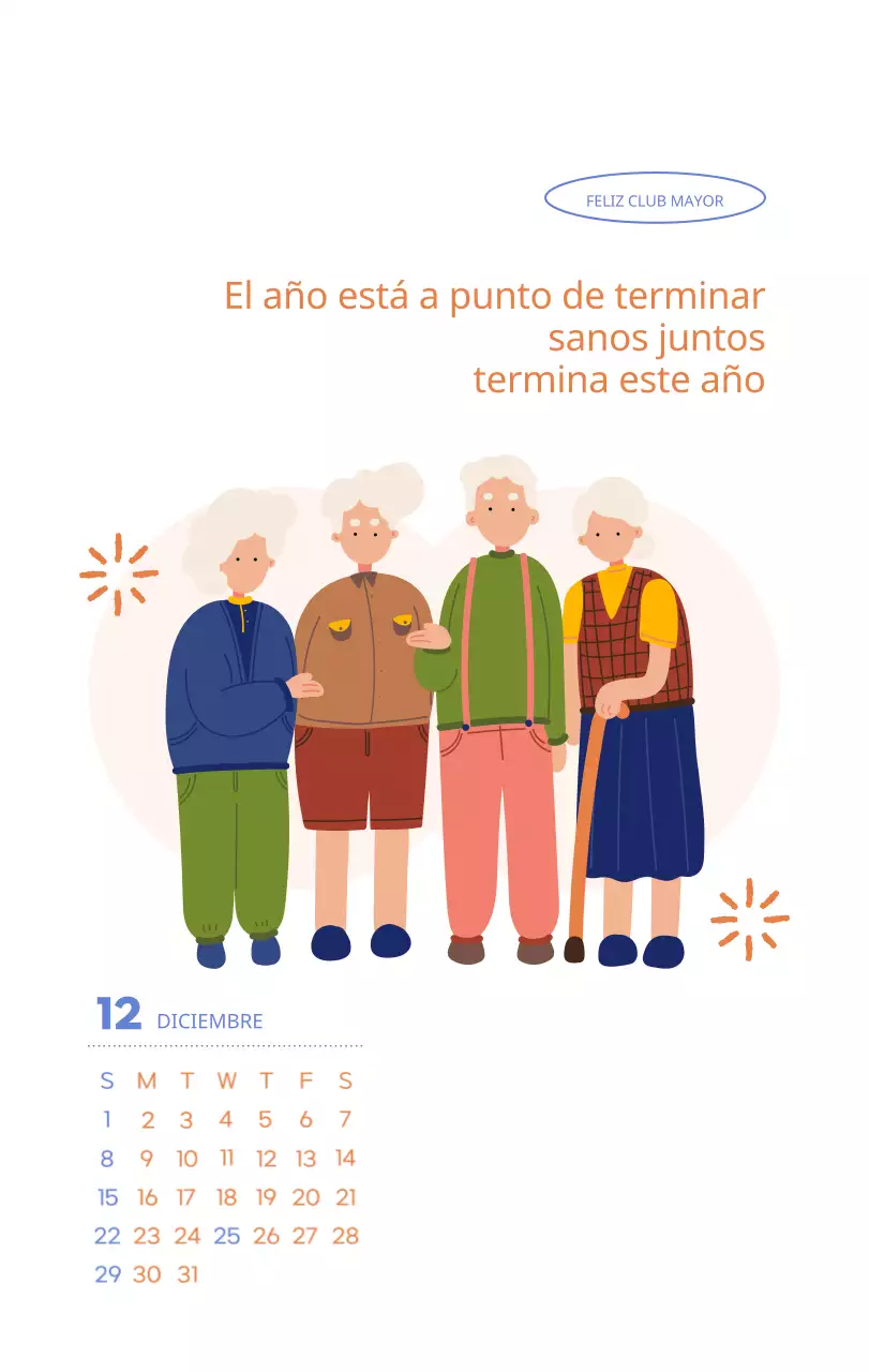 Calendario laboral con bellas ilustraciones