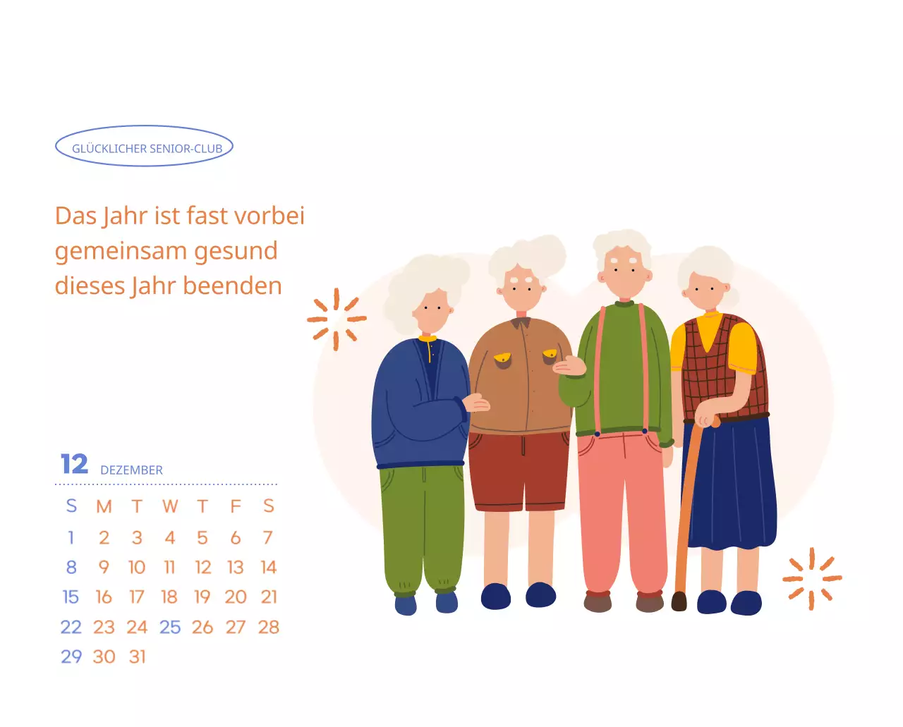 Arbeitskalender mit schönen Illustrationen