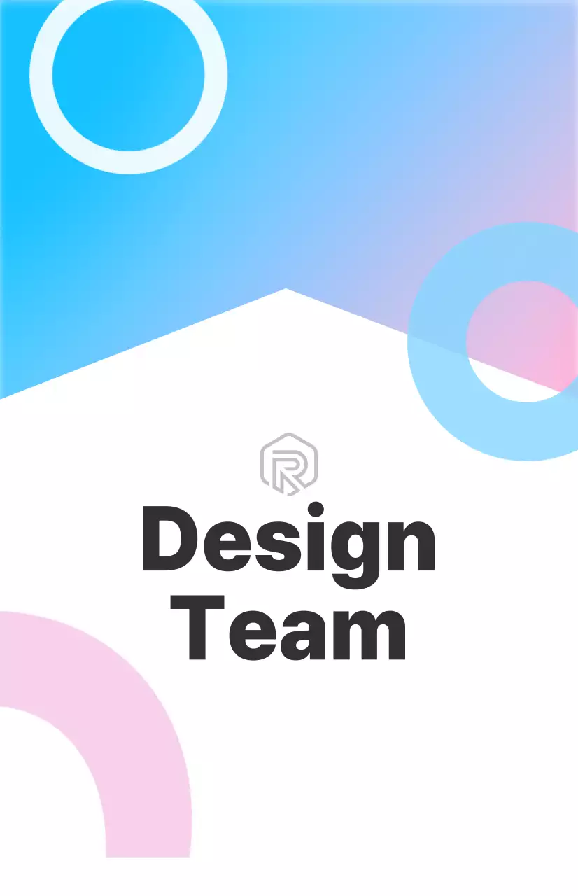 흰색, 컬러 조합의 깔끔한 느낌의 디자인팀 부서소개 사인