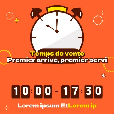 Annonces d'événements temporaires en vogue sur fond orange