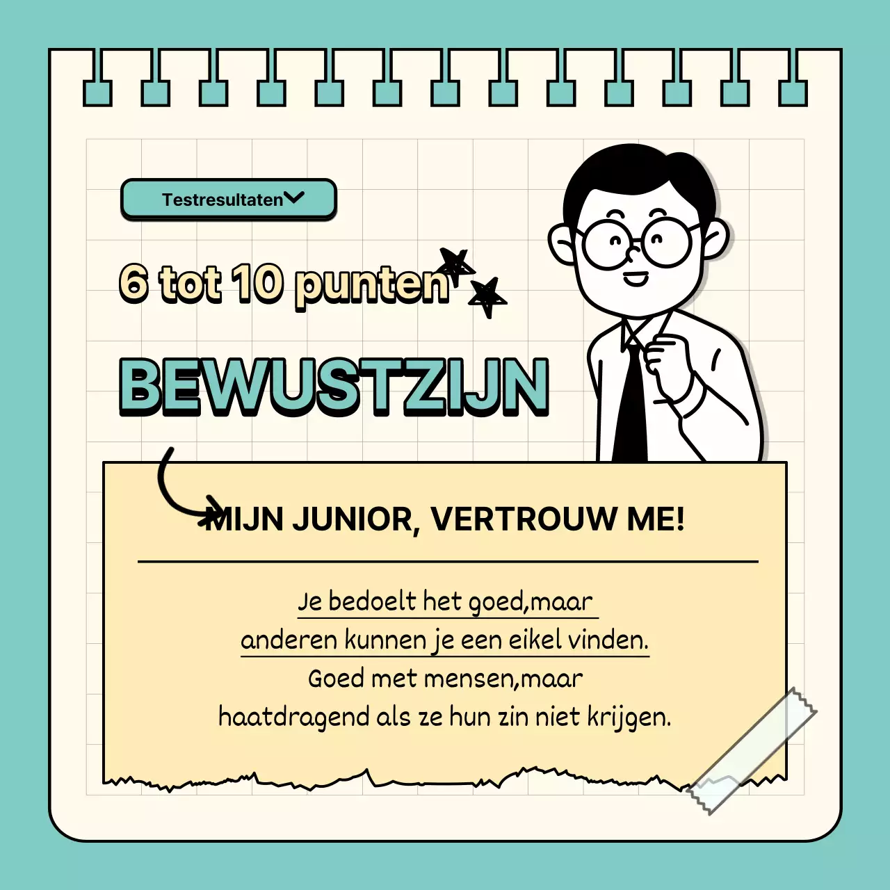 Een simpele goofy niveautest in mint en geel @simplegoofy