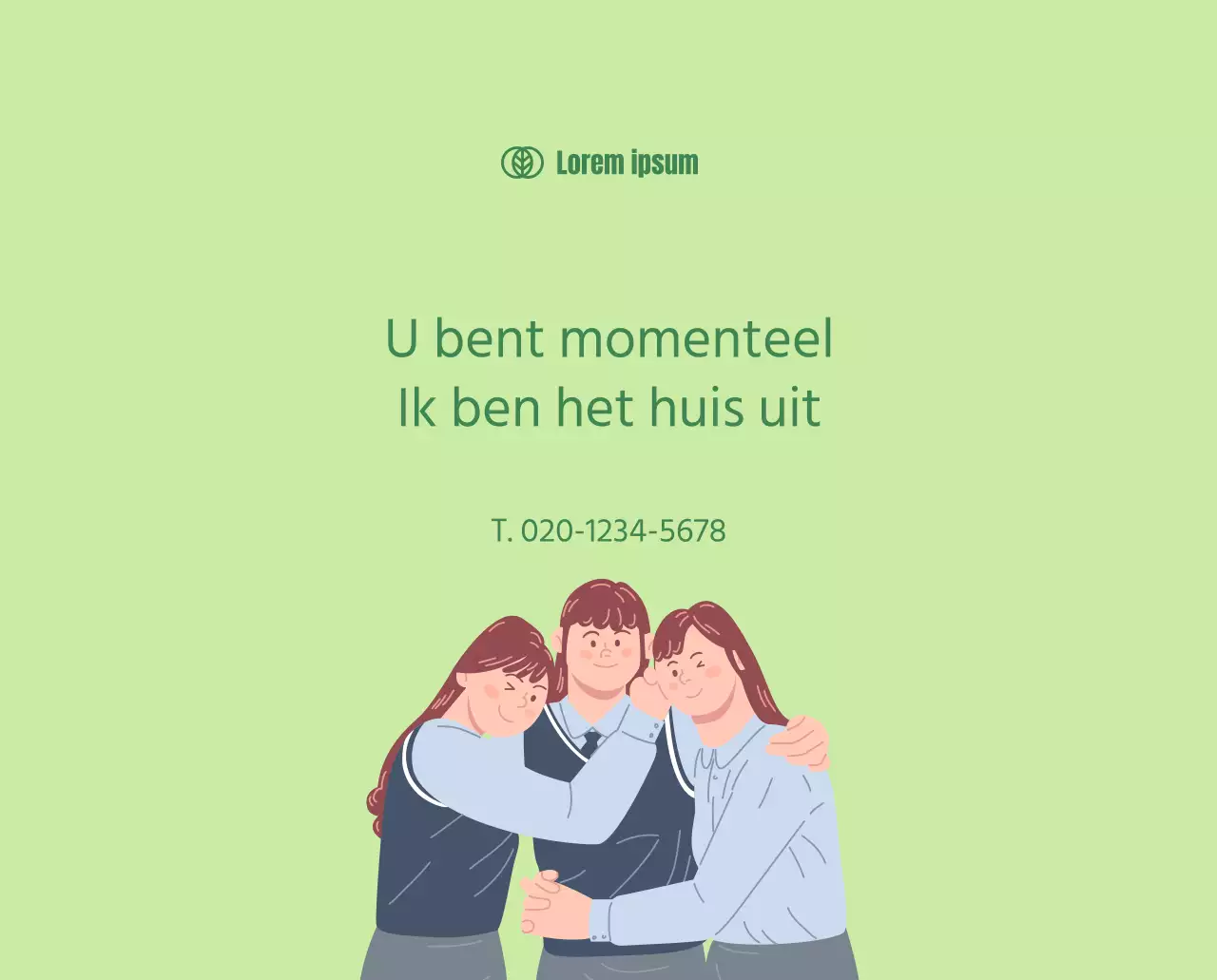 Kalender met jeugdillustraties op een gele en groene achtergrond